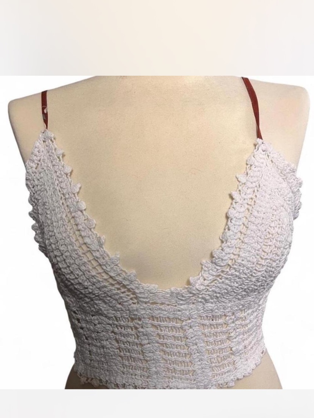 White Crochet Bralette Crop Top
